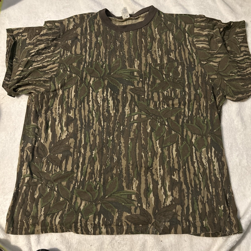 Vintage Camo‎ Shirt Mens 3XL Brown Hunting Realtree Single Stitch Made USA 90s